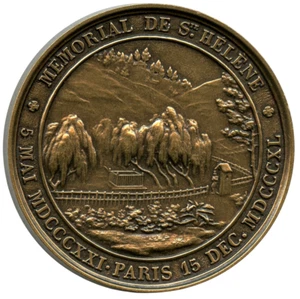 FRANCE 1840 NAPOLEON MEMORIAL OF SAINTE HELENE BRONZE RESTRIKE MEDAL 41MM 46G - Picture 1 of 4