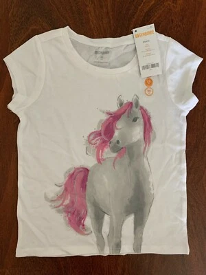 Gymboree Girl's White Tee with Horse. Cotton Size XS (4) Gymboree. NWT - Image 1 of 3