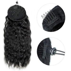 Clip in 100g 22inch pony tail Drawstring curly as human hair extensions ponytail - Picture 1 of 14