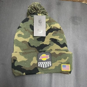 Los Angeles Lakers NBA ULTRA GAME KNIT CUFF-LINED CAMO USA BEANIE HAT RARE - Picture 1 of 4
