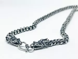SCHWERER 925 STERLINGSILBER DRACHENKETTE BIKER GOTHIC PUNK KELTISCHER CHINESISCHER DRACHE - Bild 1 von 5