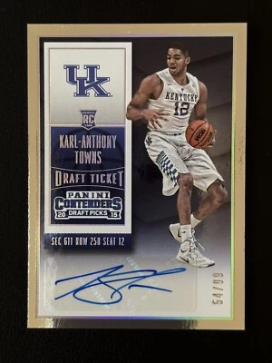 2015 Panini Contenders Karl-Anthony Towns Draft Picks Auto RC Serial #/99 🔥🔥🔥 - Image 1 of 4