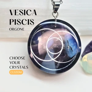 VESICA PISCIS Custom Orgone Generator +50 crystals. Harmony, Unity and creation. - Picture 1 of 12