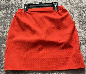 Vintage Damen 70er Jahre gerippt orange/rot kurz tailliert Rock Mod Größe 26 "handgenäht - Bild 1 von 12