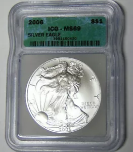 ICG MS69 2006 American Silver Eagle 1 oz .999 Fine Silver Dollar #3981180420 - Picture 1 of 2