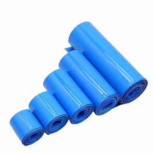Akku Schrumpfschlauch PVC 18650 Akku Set 2:1 von 7mm bis 625mm Flachmaß Blau - Bild 1 von 1