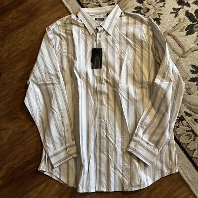 Structure Mens Medium Dress Shirt Premium Woven Gray Plaid L/S Button Down NWT - Image 1 of 4