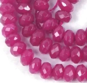 "Cuentas de redondela facetadas de jade de ciruela de 6x4 mm de 16" - Imagen 1 de 2