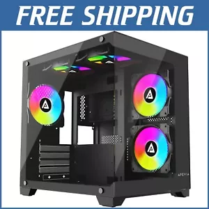 Elegant Gaming PC Case with Tempered Glass & 5x RGB Fans - Ideal for Gamers - Picture 1 of 9