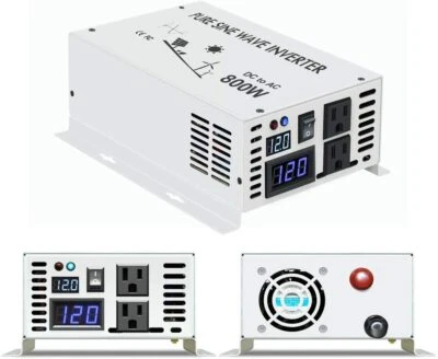 800W Pure Sine Wave Power Inverter 12/24/36/48V to 120V RV Converter Off-Grid - Image 1 of 4