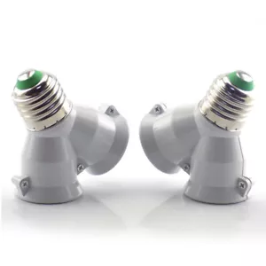 E27 1 to 2 E27 LED Light Bulb Lamp Adapter Converter Split Splitter Base Socket - Picture 1 of 5
