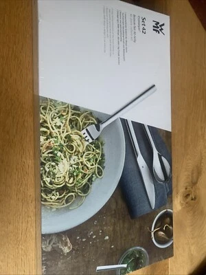 WMF Palma Cromargan Acciaio Posate Raramente Con Bistecca E Coltello Pesce 6 Per - Immagine 1 di 4