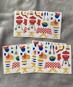 Mrs. Grossman's Picnic Barbeque BBQ Stickers ONE SHEET 3x4” Food Vintage Sticker - Picture 1 of 2