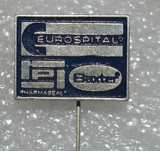 Eurospital Pharmaseal Baxter pharmaceutical Medical equipment vtg pin badge rare
