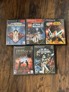 Star Wars 5 Game Lot , Battlefront 2, Episode 3 , Lego Star Wars 1 & 2 For PS2 - Picture 1 of 4