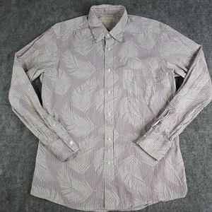 Ermenegildo Zegna Shirt Large Long Sleeve Button Up Striped Floral Multicolor - Picture 1 of 10
