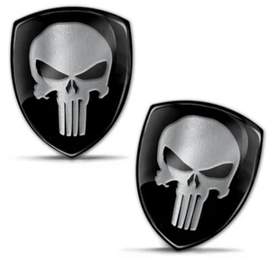 2 x Pegatinas Silicona 3D Moto Bicicleta Casco Portátil Calavera Cráneo Insignia - Imagen 1 de 8