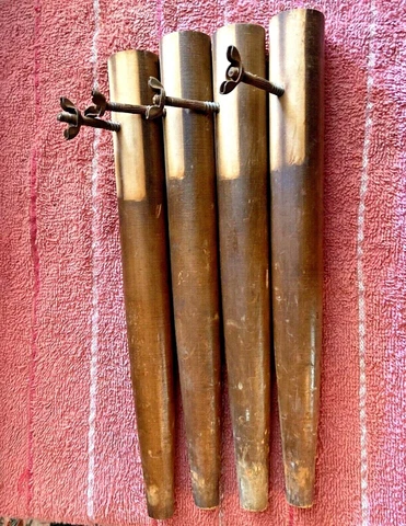 4 PC. LOT Tapered 13" Mid-Century Danish TAPERED TABLE WOOD LEGS w/Orig. BOLTS Cover