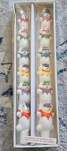 Vintage Abt. 56 Schneemann Spitzkerzen NEU IM KARTON Weihnachten kostenloser Versand perfekt! - Bild 1 von 5