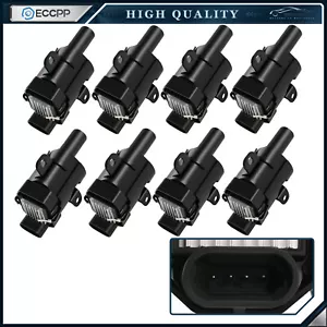 For GMC Sierra Chevrolet Silverado 1500 5.3L 4.8L UF262 8 Round Ignition Coils - Picture 1 of 7