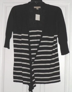 *ONE A KNIT ENCUBRIMIENTO ABRIGO TOP TALLA M BLANCO Y NEGRO RAYAS ELÁSTICO NUEVO CON ETIQUETAS - Imagen 1 de 1