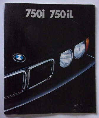 BMW 750i y 750iL V12 orig 1988 alemán Mkt gran formato prestigio folleto de ventas Foto 1 de 4