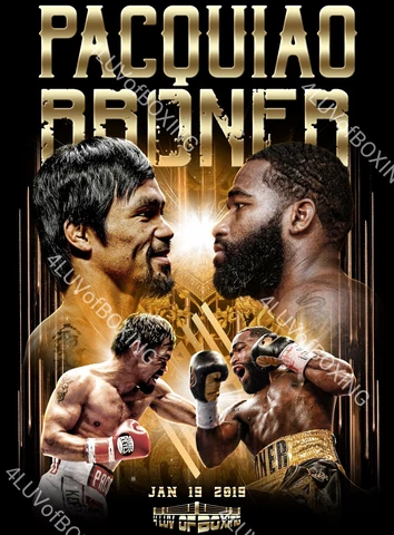 Manny Pacquiao Adrian Broner 24x36 BK Boxing Poster 4LUVofBOXING Pacman AB New Cover