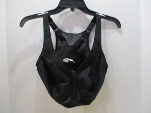 Glamorise Bra Womens 36DD Black Wireless Shirt Hook Loop Adjustable Straps