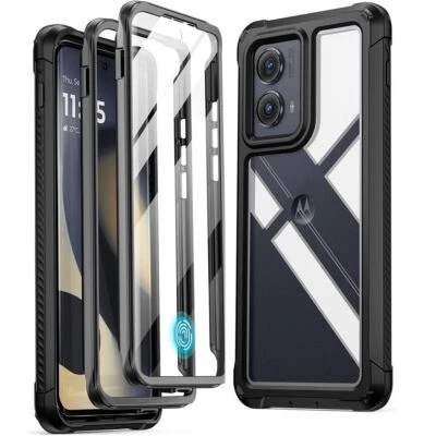 Funda Poética Pantalla Integrada Antigolpes Negra Para Moto Edge 2024 Foto 1 de 4