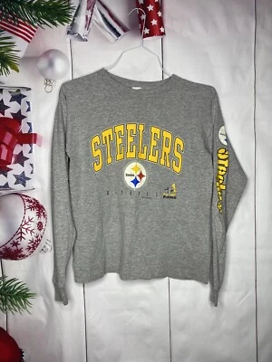 匹兹堡钢人队复古长袖衬衫 1998 Riddell Youth 大号 NFL 儿童 — 第 1/3 张图片