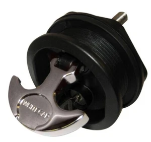 Whitecap T-Handle Latch CP Zamac/Black Nylon Locking #S-226BC - Bild 1 von 3