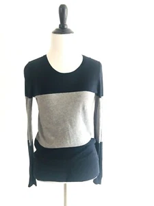 Gap Pullover Stripe Sweater Size XS Gray Long Sleeves Fitted Crew Neck Shirt - Picture 1 of 7