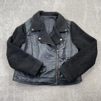 Chaqueta de moto de cuero con cremallera completa lateral Urban Outfitters BDG para mujer talla S negra Foto 1 de 4