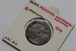 🧭 🇩🇪 DEUTSCHLAND MÜNSTER 3 PFENNIG 1714 B66 #27 - Bild 1 von 4
