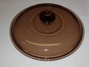 Couvercle en verre pyrex B grand ambre/marron - Photo 1/1