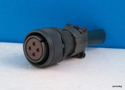 JAE 4 PIN CONNECTOR FEMALE MS3106B18-10S-ZN + CABLE CLAMP FANUC CNC MILITARY   - Image 1 of 4