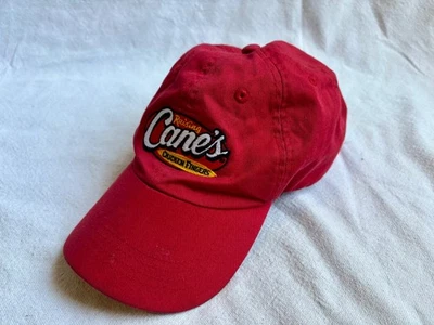 Raising Canes Hat Red Adjustable Chicken Fingers Restaurant Employee Promo Cap - Image 1 of 4