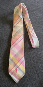 HERREN VINTAGE *POLO* RALPH LAUREN MADRAS KARIERTE KRAWATTE - Bild 1 von 4