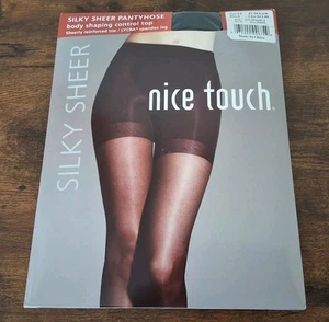 Nice Touch Silky Sheer Pantyhose Black Size EF - Picture 1 of 5