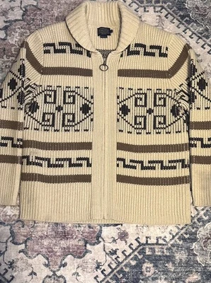 Men’s western Pendleton lambs wool shawl sweater size L  - Image 1 of 4