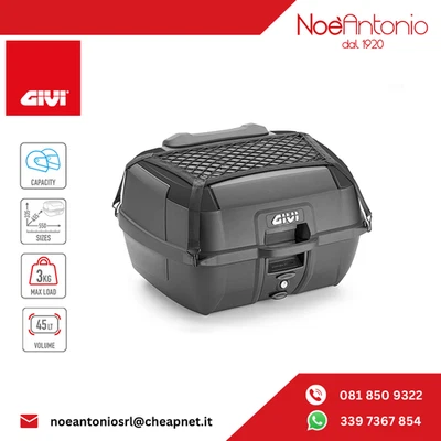 BAULETTO GIVI B45B+ 45L COVER NERE CON PIASTRA MONOLOCK SCHIENALINO UNIVERSALE - Immagine 1 di 4