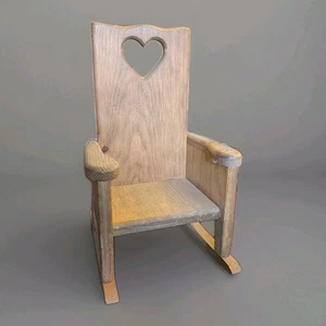 Primitive Pine Doll Chair with Heart Hand Made Can Be For American Girl Doll Etc - Picture 1 of 7