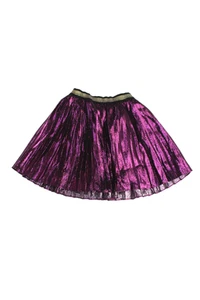 Gucci Girls Silk Blend Metallic Pleated Elastic Waist Skirt Purple Size 6 - Picture 1 of 7