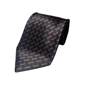 Stefano Ricci Black Smooth Glossy Silk Tie w Brown Gold Blue 4x63” - Picture 1 of 5