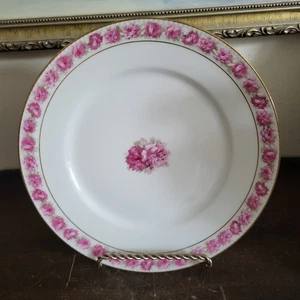 Piatto insalata porcellana Haviland Limoges France rose rosse 8,5" - Foto 1 di 7