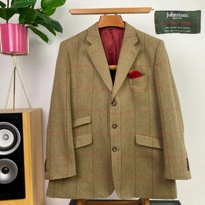 BROOK TAVERNER (44R) Tweed Check Windowpane HACKING Blazer Jacket Sport Coat - Picture 1 of 16