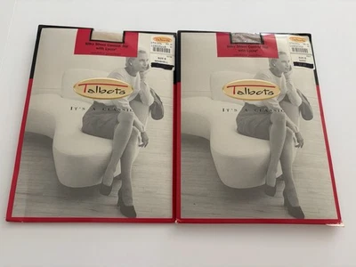 2 Pares de Pantimedias Talbots Transparentes Sedosas Talla B Control Top Seashell Arena NUEVO Foto 1 de 2