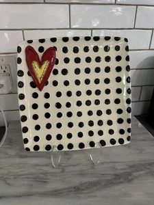 Heartful Home Teller Tracy Pesche Polka Dots Herz Happy Fun bunt post modern - Bild 1 von 6