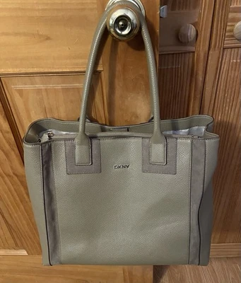 DKNY Milk Chocolate Tote Bag Magnetic Closure 15 x 12 Perfect Condition - Image 1 of 4