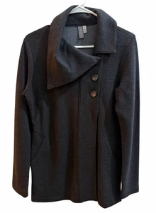 Cárdigan Ibex Lana Merino Reese Abotonado Suéter Chaqueta Negro Talla Pequeña Usado en Excelente Condición - Imagen 1 de 3